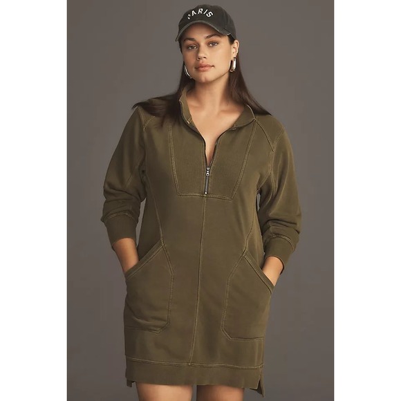 Daily Practice Dresses & Skirts - Anthropologie Daily Practice Women Cotton Meru Sweater Dress Large Quarter Zip